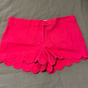 Pink size 14 J.Crew scalloped leg shorts
